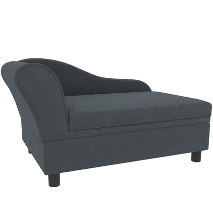 Luxury Pet Sofa Bed for Cats & Small Dogs – Modern Dark Gray Upholstered Pet Couch – Elevated Dog Sofa with Hidden Under-Seat Storage