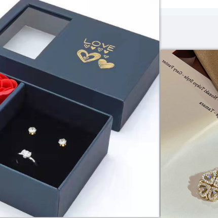 2-in-1 Magnetic Folding Heart Necklace – Transformable Four-Leaf Clover Pendant – Retro Gold/Silver Plated Clavicle Chain Jewelry Gift for Women