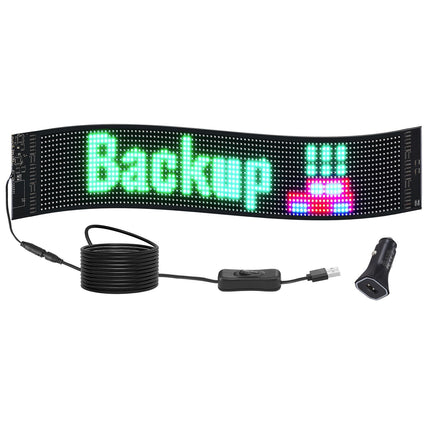 P6 Full Color LED Programmable Sign (27"x5") – Bluetooth App Control Scrolling Display Board – DIY Custom Text, Animation & Pattern for Small Business, Car & Events