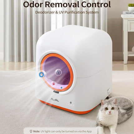 60L Smart Automatic Cat Litter Box – WiFi App Control & Monitoring – Ionic Deodorization & Infrared Safety Sensors – Self-Cleaning Robot for Multiple Cats