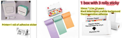 Mini Portable Thermal Printer - Wireless Bluetooth Pocket Printer for Photos, Study Notes & Labels - Inkless Mobile Photo Printer for iOS & Android