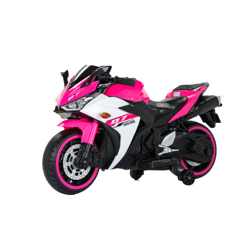12V Kids Electric Ride-On Motorcycle with Training Wheels