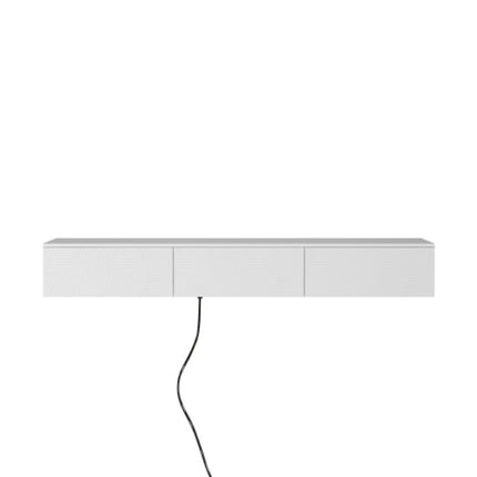 Modern Floating TV Stand with 16-Color LED Lights – Wall Mounted Entertainment Center for TVs up to 65" – High Gloss White Media Console