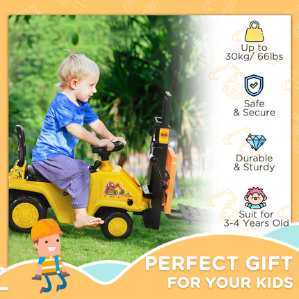 Kids' Ride-On Forklift Toy with Working Lift and Under-Seat Storage