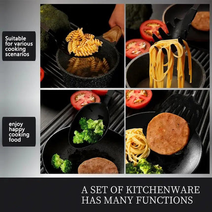 Premium Stainless Steel & Nylon Cooking Set – 5pcs Heat-Resistant Utensil Kit for Non-Stick Cookware