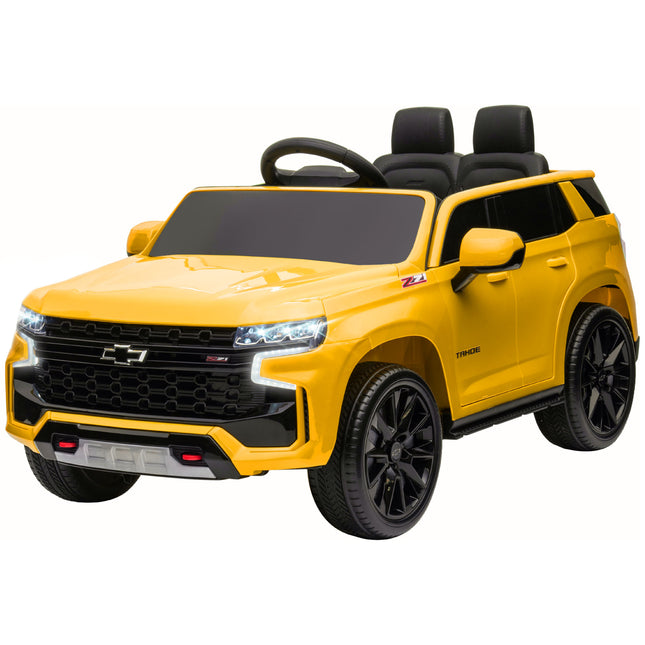 12V Electric Ride-On Car for Kids – Vibrant Yellow SUV with Parental Remote Control – Spring Suspension & LED Lights – Toddler Power Wheel