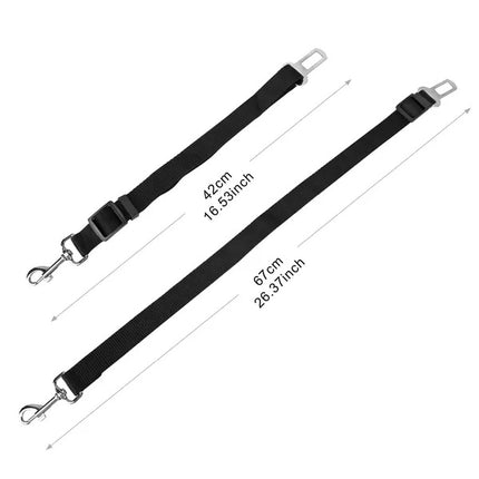 2-Pack Adjustable Dog Car Seat Belt – Heavy Duty Nylon Pet Safety Leads – Universal Vehicle Seatbelt Clip for Dogs & Cats