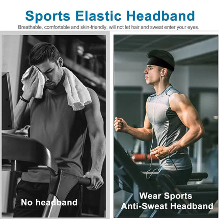 3-Pack Sports Sweatband Headbands – Moisture Wicking Workout Head Bands for Men & Women – Non-Slip Elastic Hair Band for Running, Yoga & Gym