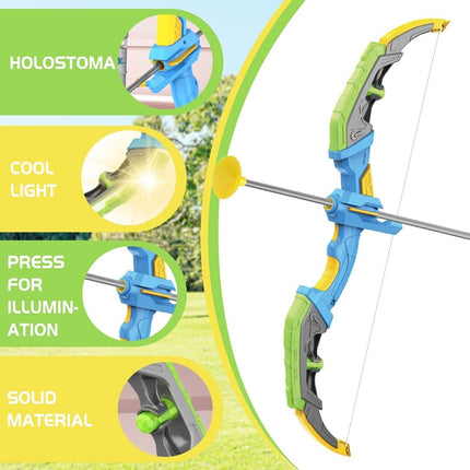 Kids Archery Bow and Arrow Set – 10 Suction Cup Arrows Included – LED Light-Up Hunting Game Toy – Perfect Outdoor & Indoor Gift for Boys & Girls