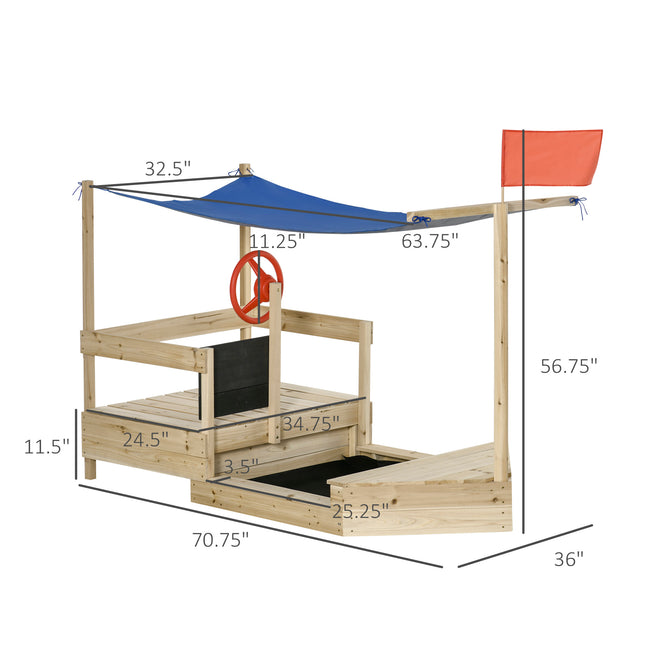 Kids Wooden Sandbox with Cover and Bench Seats – Outdoor Children’s Sand Pit with Foldable Lid – Weather-Resistant Backyard Play Center
