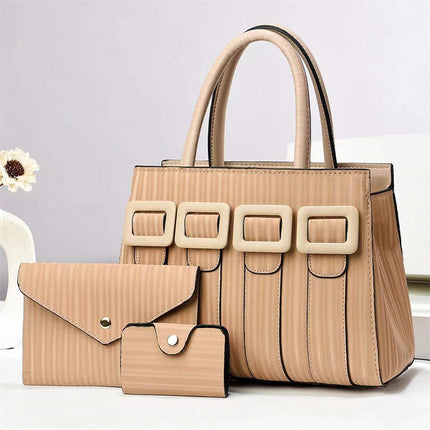 3-Piece Women’s Large Capacity Handbag Set – Professional PU Leather Tote, Crossbody Bag & Clutch – Elegant 3-in-1 Purse Collection