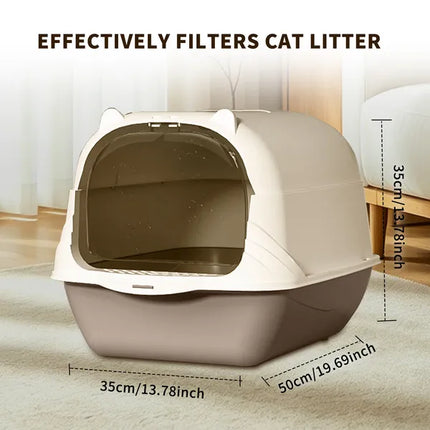 Portable Cat Litter Box with Carrying Handle – Large Capacity Travel Litter Pan for Road Trips, Foster Care & Small Spaces