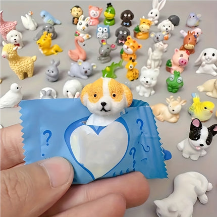24 Pcs Garden Miniature Blind Box – Mystery Resin Farm Animal Figurines – DIY Fairy Garden Decor & Micro Landscape Ornaments