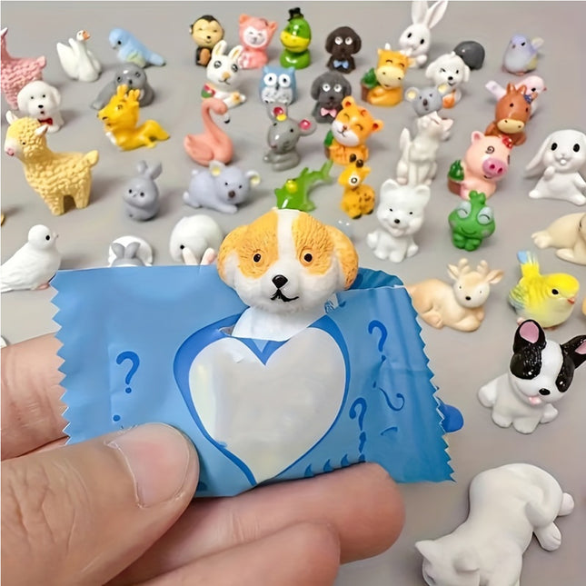 24 Pcs Garden Miniature Blind Box – Mystery Resin Farm Animal Figurines – DIY Fairy Garden Decor & Micro Landscape Ornaments