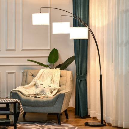 3-Piece Matching Lamp Set – 1 Floor Lamp and 2 Table Lamps – Classic Living Room & Bedroom Lighting Bundle with Fabric Shades