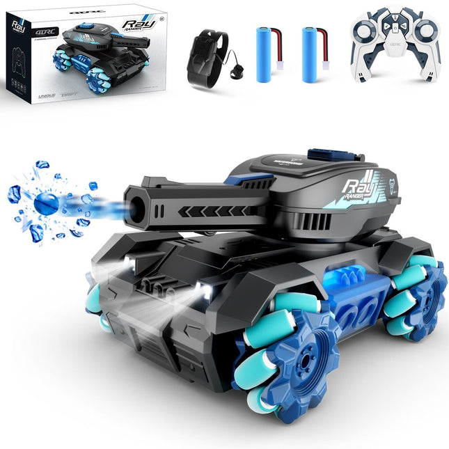 Gesture Sensing RC Tank – 4WD Remote Control Drift Car with Water Bomb Launcher – 2.4G Hand Gesture Controlled Stunt Tank for Kids