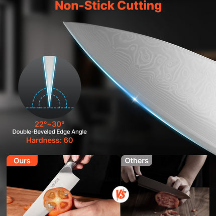 5-Piece Professional Kitchen Knife Set – High-Carbon Stainless Steel – Ultra-Durable Crack-Resistant Handles for Precise Cutting