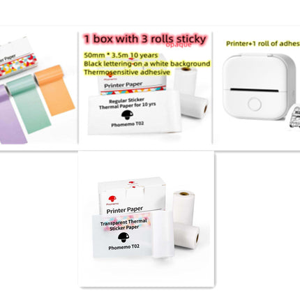 Mini Portable Thermal Printer - Wireless Bluetooth Pocket Printer for Photos, Study Notes & Labels - Inkless Mobile Photo Printer for iOS & Android