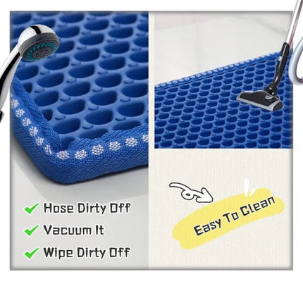 Paw-Shaped Cat Litter Trapping Mat – Non-Slip Waterproof Kitty Litter Mat – Soft PVC Mesh Scatter Control Pad for Indoor Cats