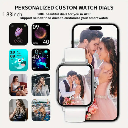 Luxury Round Screen Smartwatch – Bluetooth Call & Message Alerts – Premium Metal Band Fitness Tracker with Heart Rate & Sleep Monitor