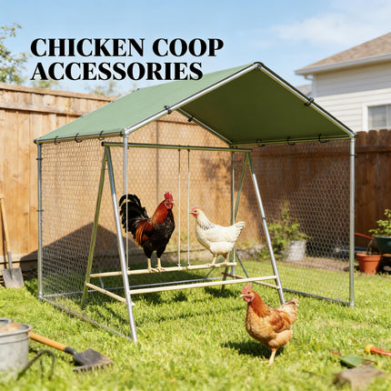 Freestanding Chicken Perch with Adjustable Swings – Weather-Resistant A-Frame Roosting Bar for Backyard Coops and Runs