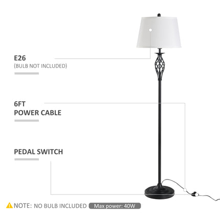 3-Piece Matching Lamp Set – 1 Floor Lamp and 2 Table Lamps – Classic Living Room & Bedroom Lighting Bundle with Fabric Shades