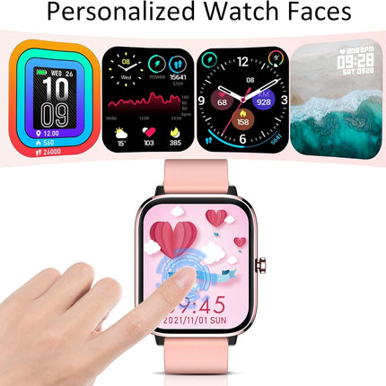 Elegant Women's Smartwatch – Bluetooth Call & Heart Rate Monitor – Luxury Metal Band Fitness Tracker with Diamond-Cut Detail – iOS & Android