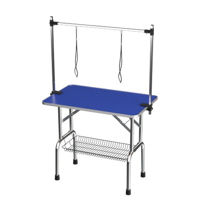 42-Inch Professional Large Pet Grooming Table – Heavy-Duty Foldable Station for Big Dogs – Double Adjustable Arms & Safety Nooses