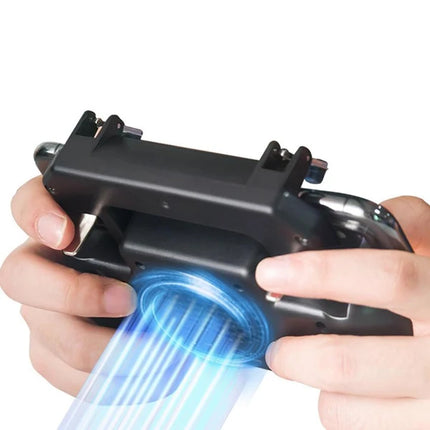 5-in-1 Mobile Gaming Controller with Cooling Fan & Power Bank – L1R1 Gaming Triggers & Ergonomic Grip for PUBG, COD, Free Fire – Portable Phone Cooler Gamepad