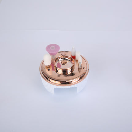 LuxeNail™ Portable E-File System – Integrated UV Dryer Base & Rechargeable Professional Drill