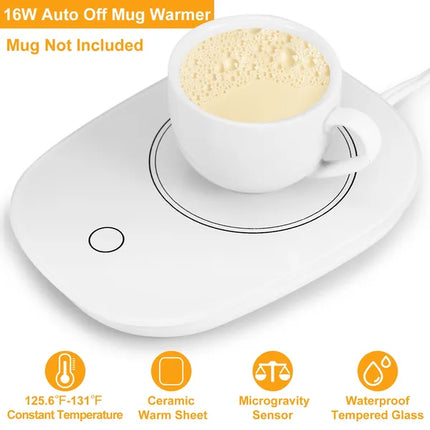 Smart Coffee Mug Warmer with 3 Temperature Settings – Digital Display & Auto Shut-Off Cup Heater for Desk