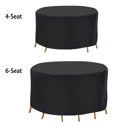 Heavy-Duty Round Outdoor Furniture Cover – Waterproof & UV-Resistant Garden Table Protector – All-Weather Cover for 4-6 Seater Patio Sets