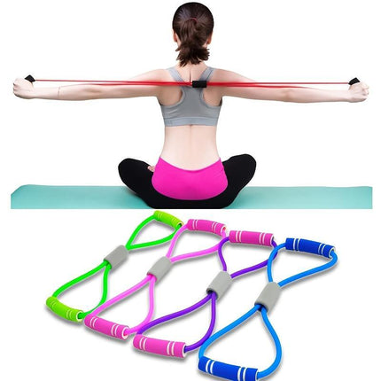 Figure 8 Resistance Band – Elastic Yoga Pull Rope for Arm & Shoulder Toning – Back Stretcher & Chest Expander for Home Fitness