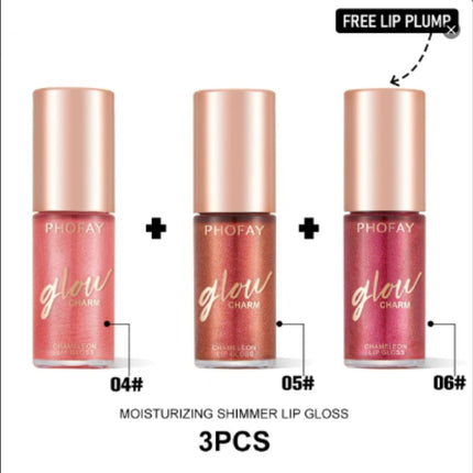 Phofay Crystal Shimmer Lip Glaze – Ultra-Hydrating Sparkle Gloss