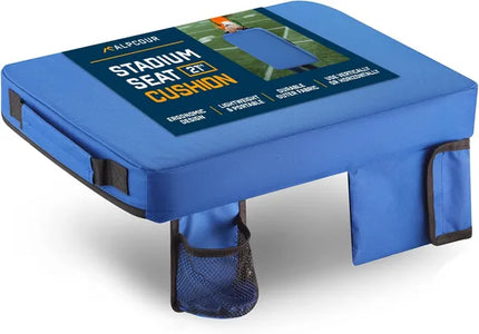 Extra Thick Portable Stadium Seat Cushion – 21-Inch Wide Bleacher Pad with Storage Pocket for Sports Games & Outdoor Events