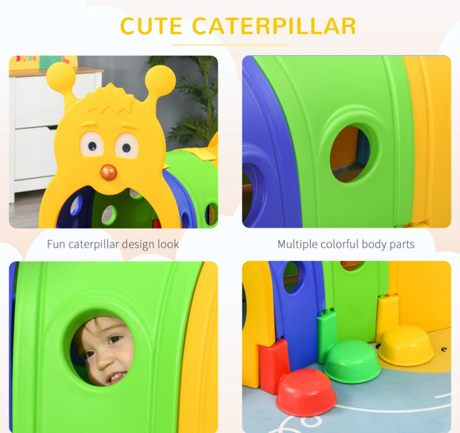 59-Inch Kids Indoor & Outdoor Play Tunnel – Multicolor Crawl Tube for Toddlers – Durable & Non-Toxic PP Material – Active Fun for Boys & Girls 3-6 Years Old