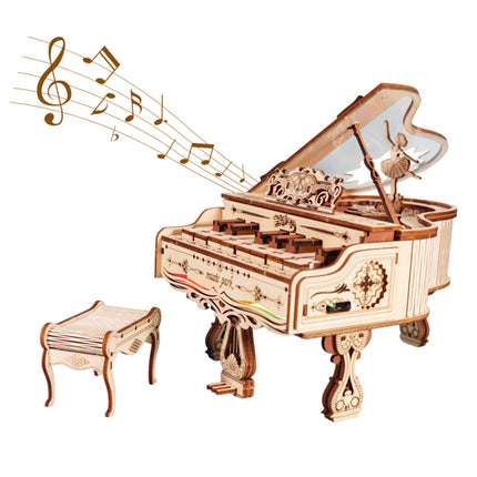 3D Wooden Piano Puzzle Music Box – Handmade Mechanical Assembly Model Kit for Creative Adults, Teens & DIY Enthusiasts
