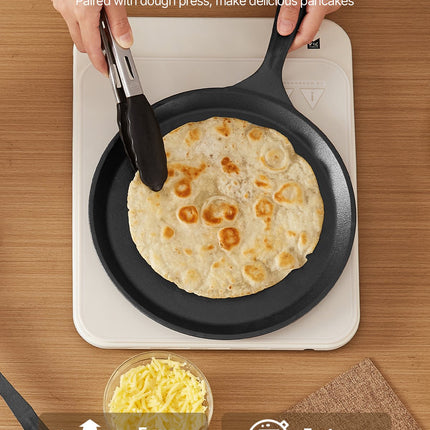 10-Inch Heavy Duty Cast Iron Tortilla Press – Professional Dough Maker for Tortillas, Chapatis, Rotis & Tacos – Pre-Seasoned