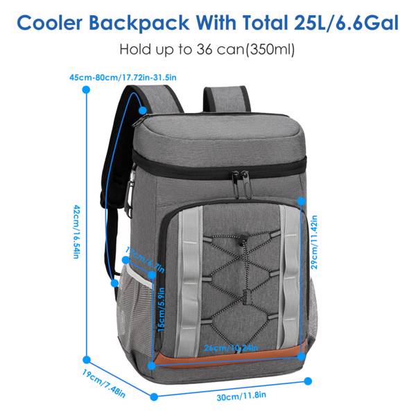 Leakproof Cooler Backpack – 36-Can Large Capacity Insulated Backpack – 25L Waterproof Soft Cooler Bag for Hiking, Camping, Beach & Picnic