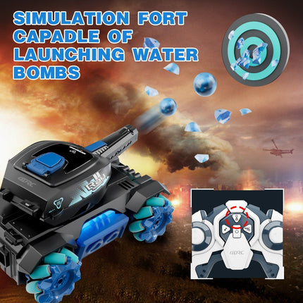 Gesture Sensing RC Tank – 4WD Remote Control Drift Car with Water Bomb Launcher – 2.4G Hand Gesture Controlled Stunt Tank for Kids