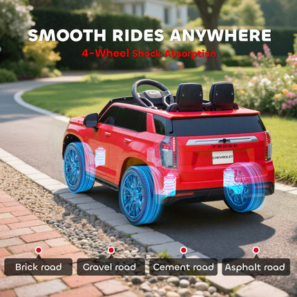 12V Electric Ride-On Car for Kids – Sporty Red SUV with Parental Remote Control – Spring Suspension, LED Lights & Music Player