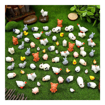 24 Pcs Garden Miniature Blind Box – Mystery Resin Farm Animal Figurines – DIY Fairy Garden Decor & Micro Landscape Ornaments