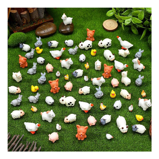 24 Pcs Garden Miniature Blind Box – Mystery Resin Farm Animal Figurines – DIY Fairy Garden Decor & Micro Landscape Ornaments