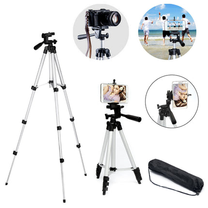 Professional Camera Tripod Stand for Cell Phone & DSLR – Portable Lightweight Aluminum Alloy Tripod with 360° Ball Head – Ideal for Live Stream, Vlogging & Photography