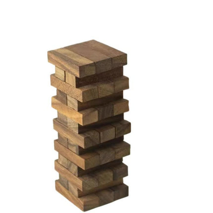 Classic Wooden Stacking Blocks – Tumble Tower Game for Family Night – Natural Wood Balancing Toy for Kids & Adults – Party & Reunion Board Game
