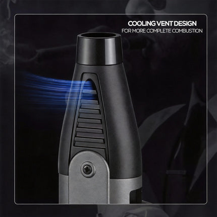 Windproof Blue Flame Torch Lighter – Adjustable Jet Flame with Safety Lock for Camping, Grill & Candles