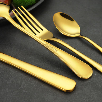 Luxury 24-Piece Stainless Steel Flatware Set – Elegant Cutlery Service for 6 – Mirror Polished Knife, Fork & Spoon Set with Gift Box