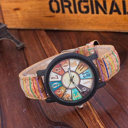 Vintage Leather Strap Women's Quartz Watch – Minimalist Retro Wristwatch – Casual Elegant Timepiece for Ladies Gift