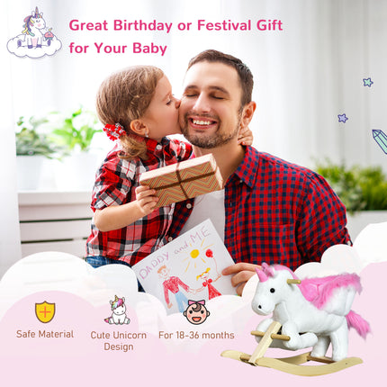 Musical Plush Rocking Unicorn – Toddler Ride-On Toy with Lullaby Song – Sparkly Horn & Rainbow Mane – Heavy Duty Support for 18-36 Months