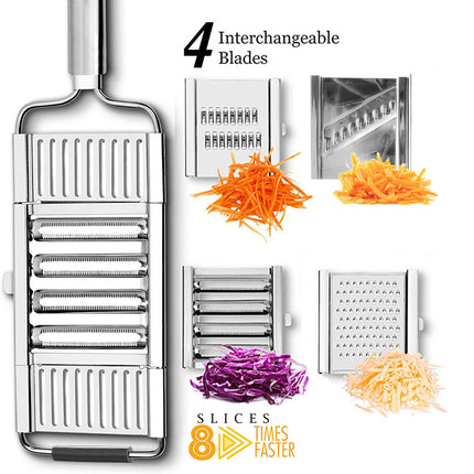3-in-1 Stainless Steel Handheld Grater – Multi-Functional Vegetable Slicer & Fruit Shaver